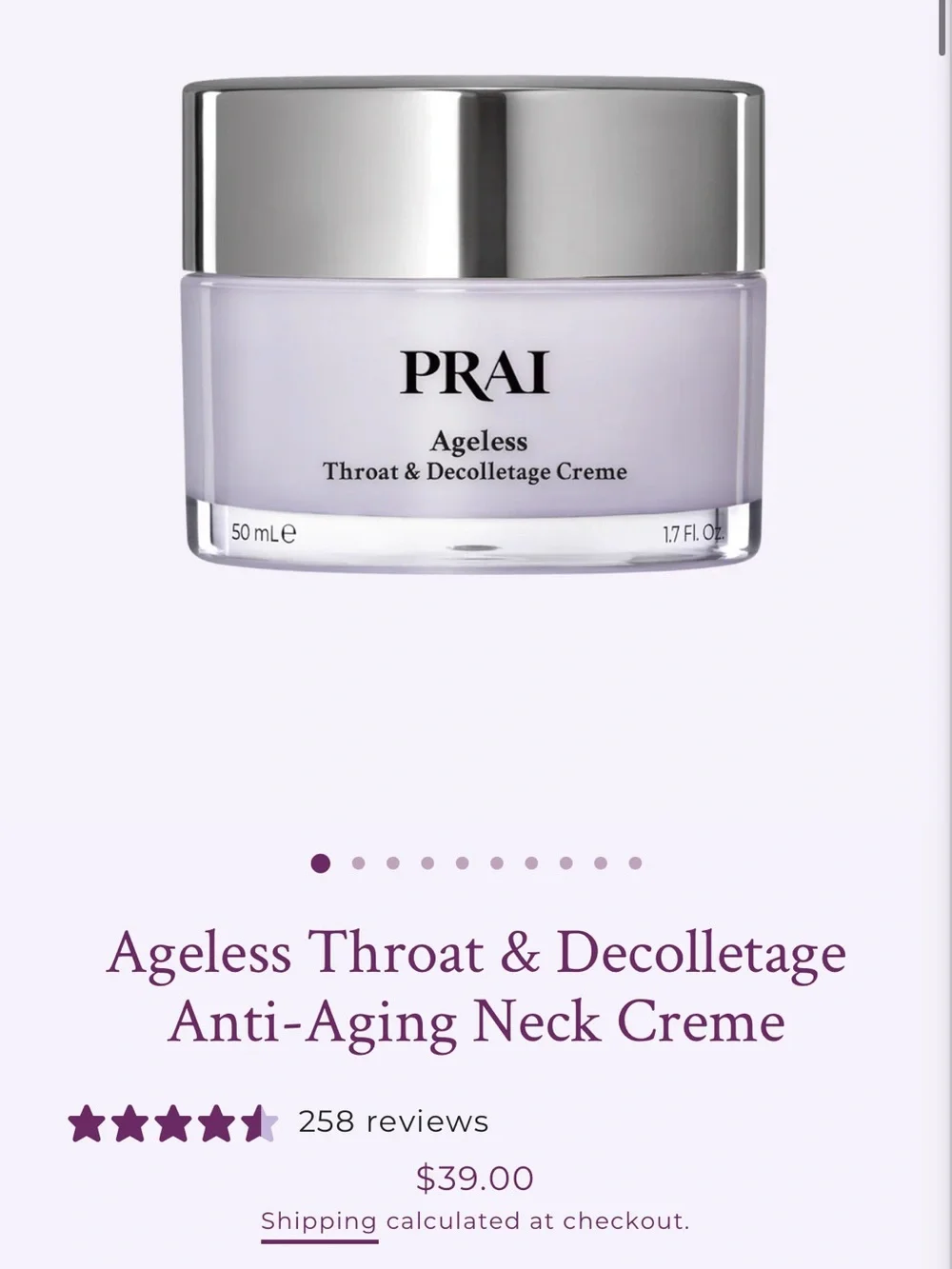 Prai ageless neck cream anti-aging $39